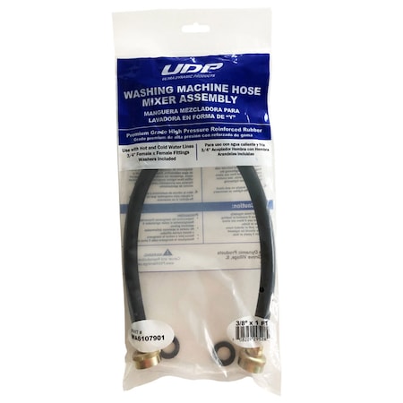 Udp Ultra Dynamic Products 3/8 in. Hose Thread X 3/4 in. D FHT 12 in. Rubber Washing Machine Hose WA6107901